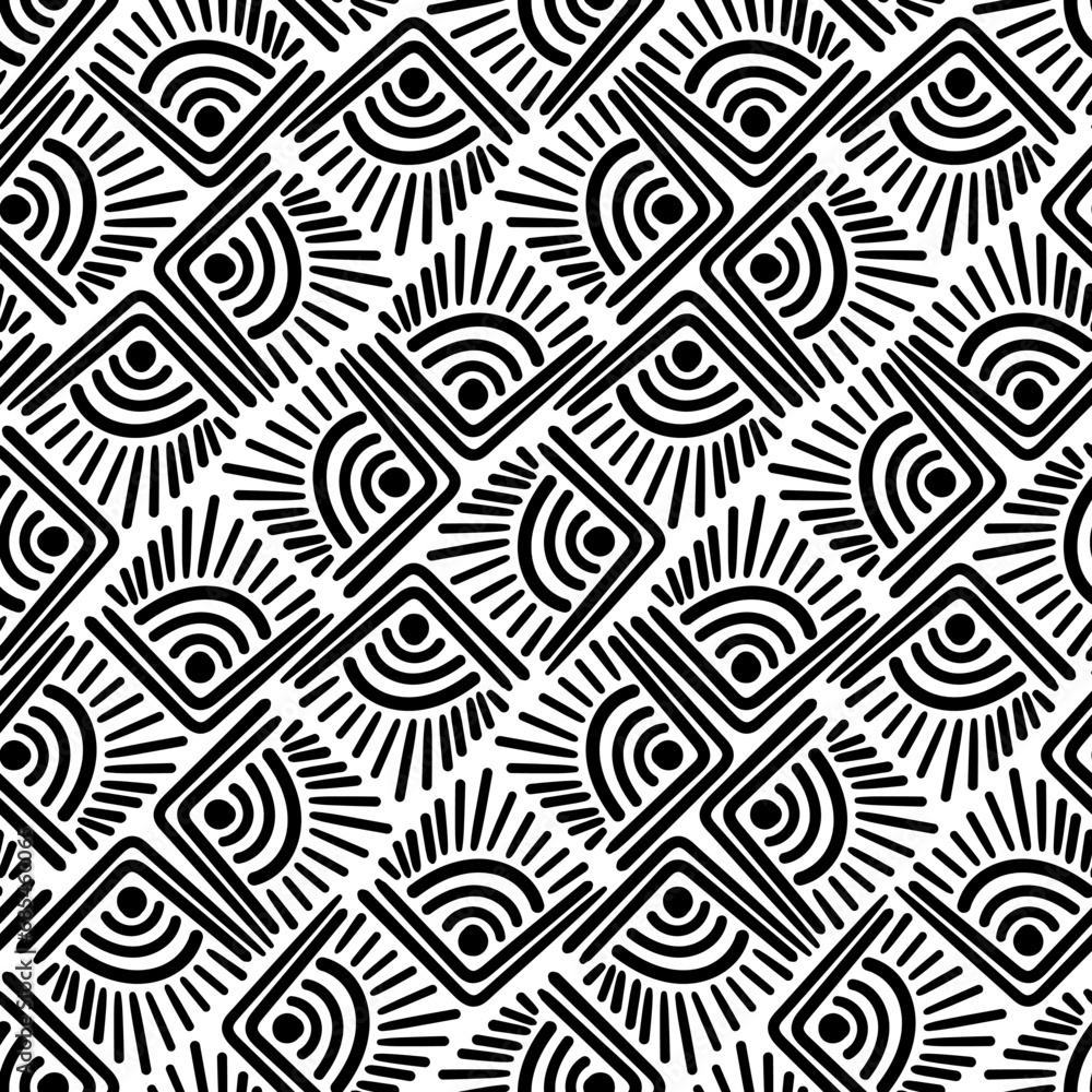 Seamless black and white abstract texture of repeating patterns Seamless black and white abstract texture of repeating patterns
