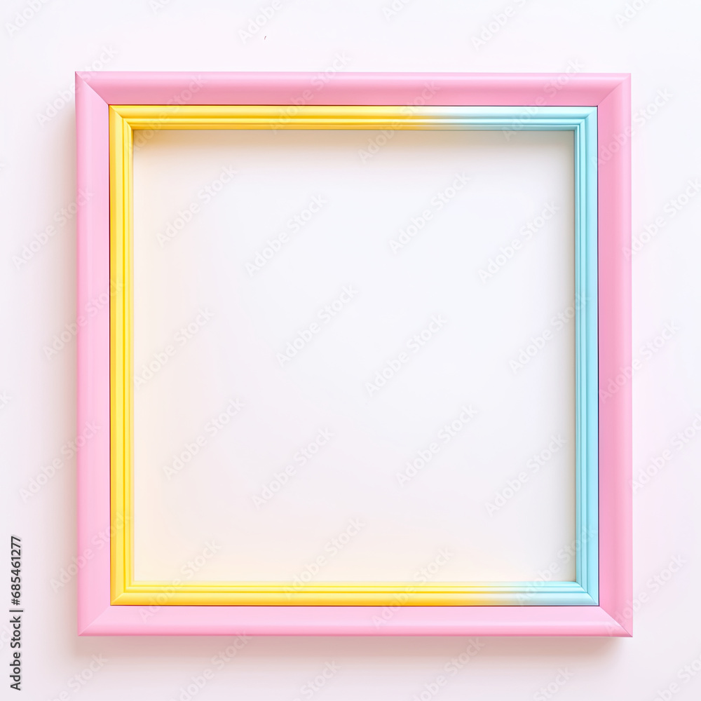 cute picture frame in pastel colors pink yellow blue template mockup cute picture frame in pastel colors pink yellow blue template mockup