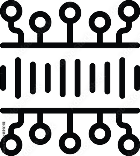 Ai powered system icon outline vector. Artificial intelligence automation equipment. Smart virtual assistance