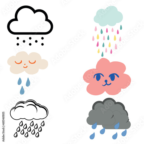 Rain and storm clouds set.