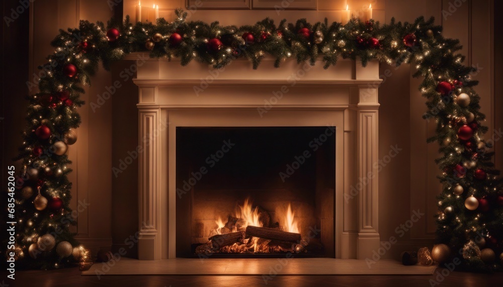 fireplace with christmas decoration fireplace with christmas decoration
