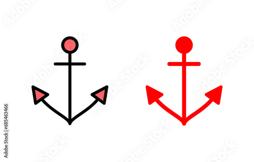 Anchor icon set illustration. Anchor sign and symbol. Anchor marine icon.