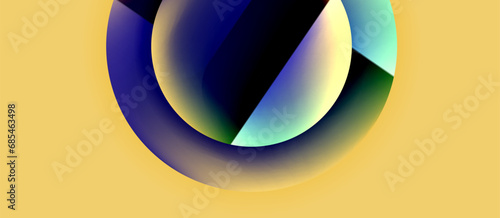 Glossy metal glowing circles geometric background. Minimal abstract composition. Vector illustration For Wallpaper, Banner, Background, Card, Book Illustration, landing page