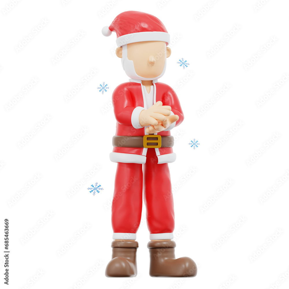 3d rendering santa claus clapping pose illustration 3d rendering santa claus clapping pose illustration