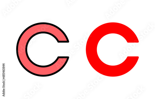 Copyright icon set illustration. copyright sign and symbol