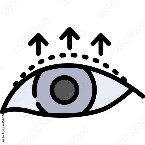 Eyelid surgery icon. Filled outline design. For presentation, graphic design, mobile application.