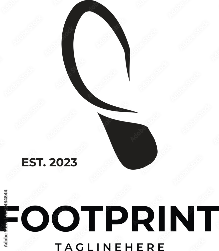 Fototapeta premium footprint Minimalist logo vector illustration template graphic design