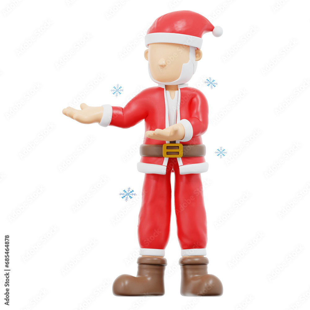 3d rendering santa claus presenting to right pose illustration 3d rendering santa claus presenting to right pose illustration