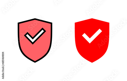 Free Download Shield check mark icon set illustration. Protection approve sign. Insurance icon - GFXLoad