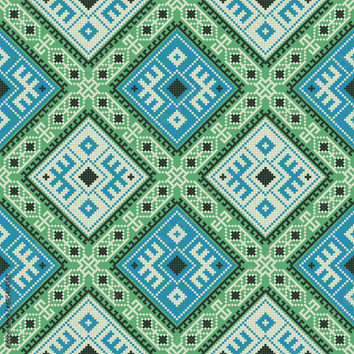 Traditional Georgian folk art embroidery vector pattern