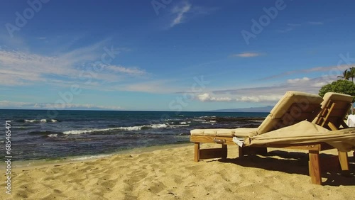 Hawaii, Four Seasons Resort Hualalai Chaise Lounge Chair.  photo