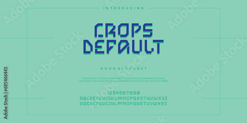 Crops Default abstract alphabet font. Minimal technology typography, Creative urban sport fashion futuristic font and with numbers. vector illustration