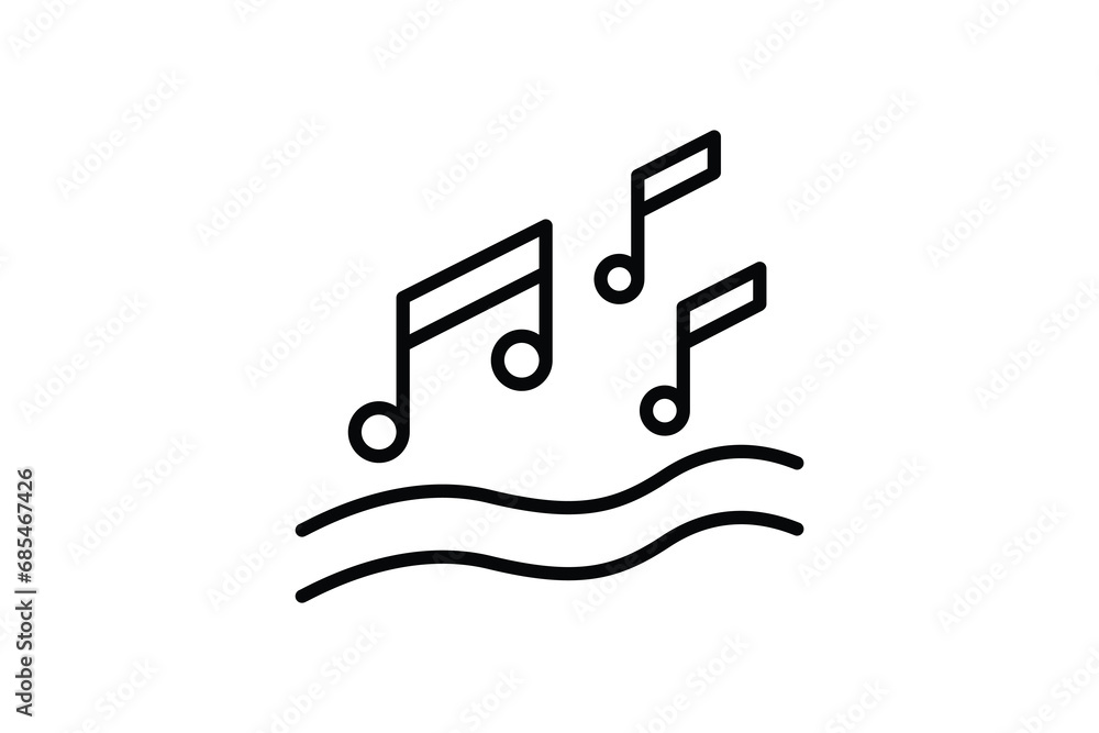 music note icon. icon related to party. line icon style. simple vector design editable