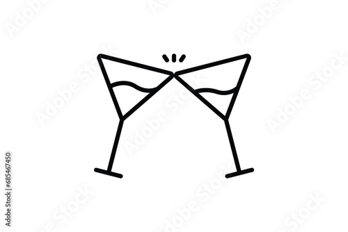 cocktail icon. icon related to party. line icon style. simple vector design editable
