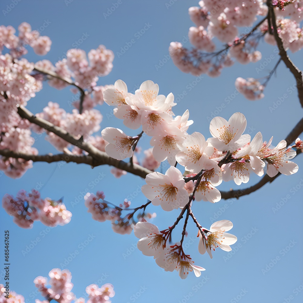 Pink sakura blossoms. Generative AI Pink sakura blossoms. Generative AI