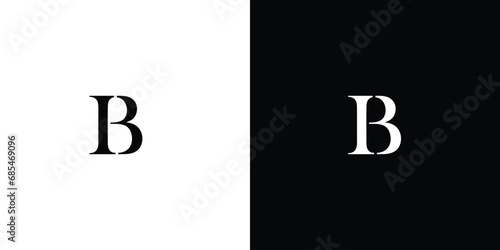 Unique letter IB ir BI abstract vector logo monogram template in black and white color
