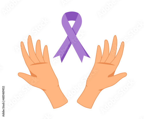 rett syndrome ribbon on hands