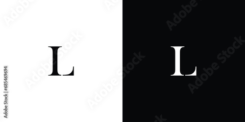 Abstract IL or LI logo design simple modern idea in black and white color