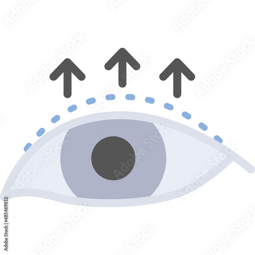 Eyelid surgery icon. Flat design. For presentation, graphic design, mobile application.