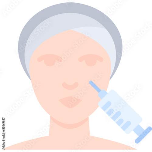 Facial fillers icon. Flat design. For presentation, graphic design, mobile application.