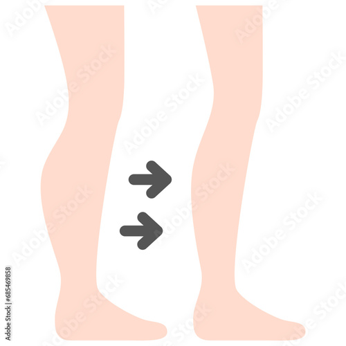 Calf liposuction icon. Flat design. For presentation, graphic design, mobile application.