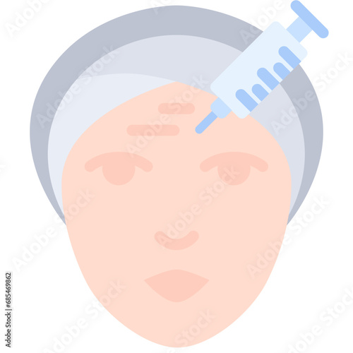 Botox injection icon. Flat design. For presentation, graphic design, mobile application.