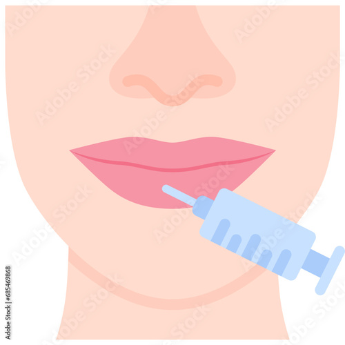 Lips fillers icon. Flat design. For presentation, graphic design, mobile application.