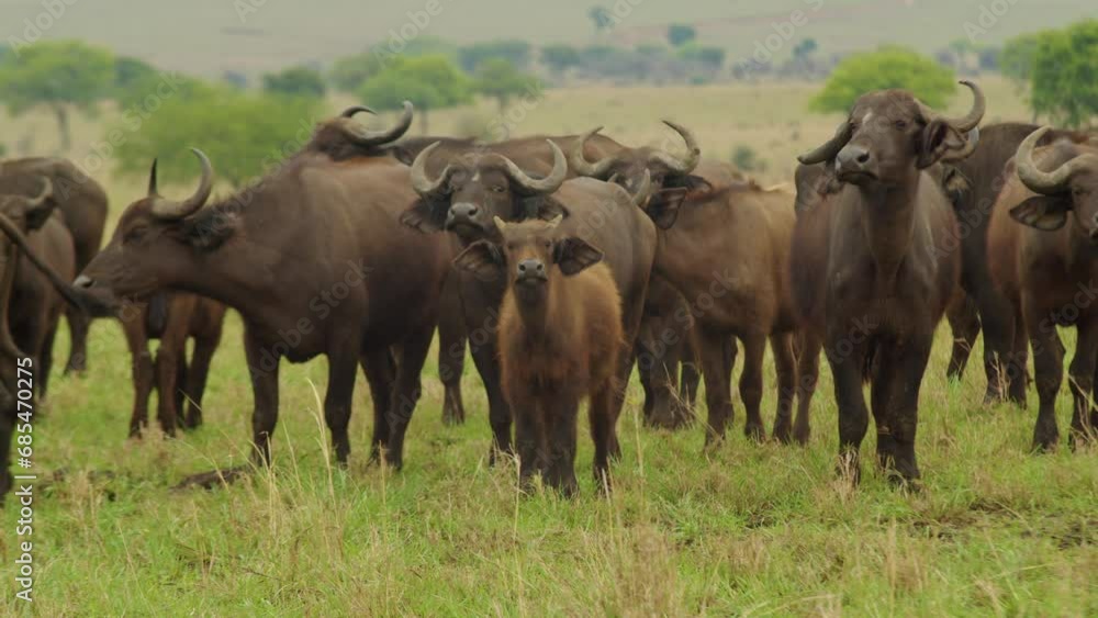 Herd of buffaloes in KidepoKidepo National Park, Uganda in Africa. Handheld Herd of buffaloes in KidepoKidepo National Park, Uganda in Africa. Handheld