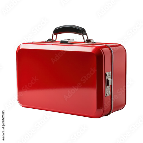 Metal Lunchbox Isolated on Transparent or White Background, PNG