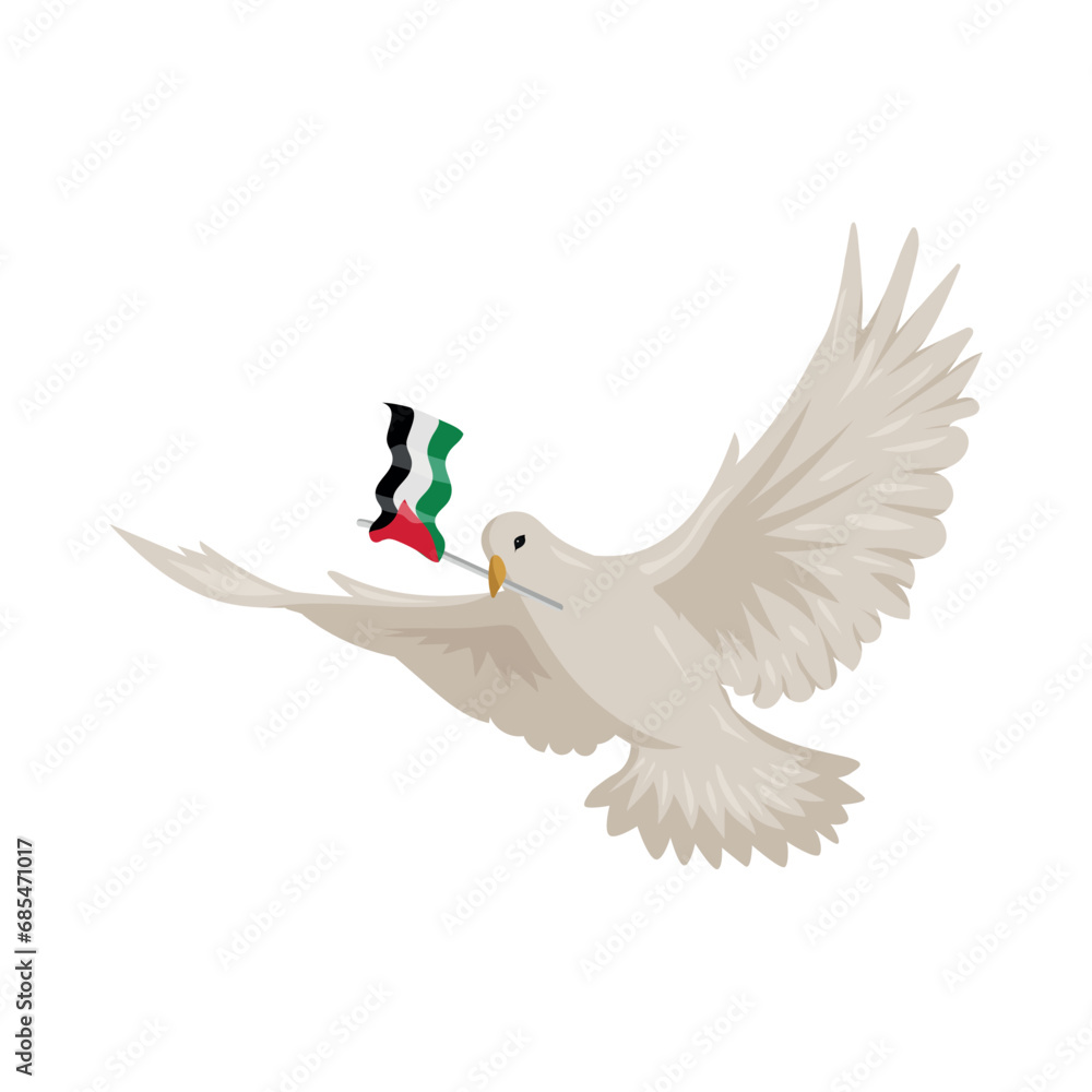 Obraz premium palestine peace dove holding flag