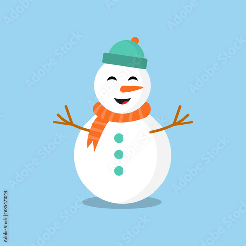 snowman character vector, illustration logo template in trendy style