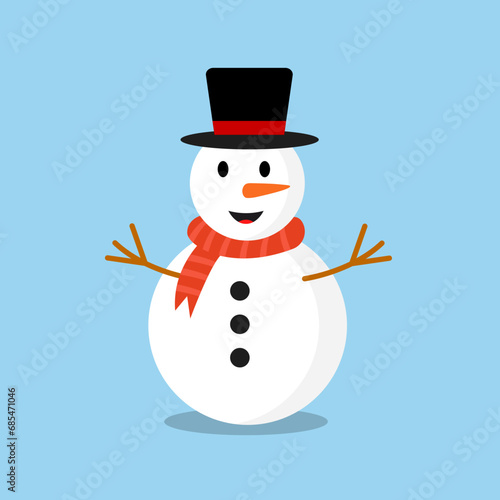snowman character vector, illustration logo template in trendy style