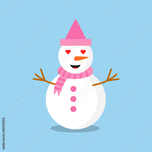 snowman character vector, illustration logo template in trendy style