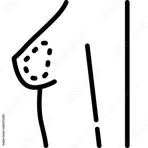 Breast augmentation icon. Outline design. For presentation, graphic design, mobile application.