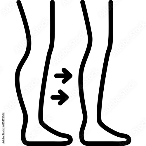 Calf liposuction icon. Outline design. For presentation, graphic design, mobile application.