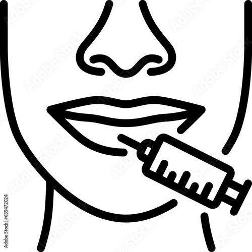 Lips fillers icon. Outline design. For presentation, graphic design, mobile application.