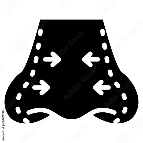 Nose surgery icon. Solid design. For presentation, graphic design, mobile application.