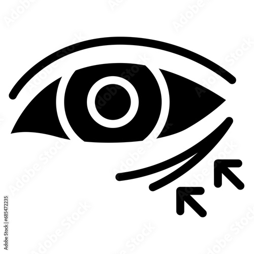 Crows feet surgery icon. Solid design. For presentation, graphic design, mobile application.