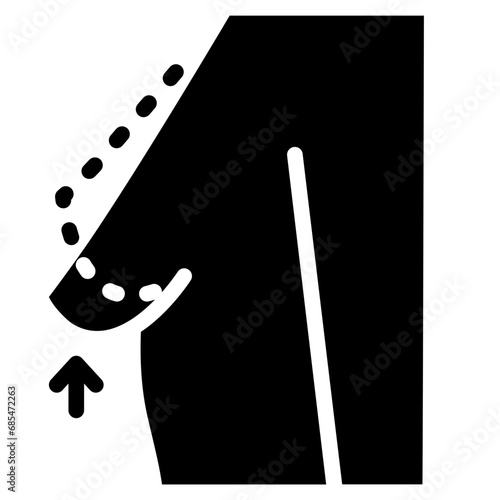 Breast reduction icon. Solid design. For presentation, graphic design, mobile application.