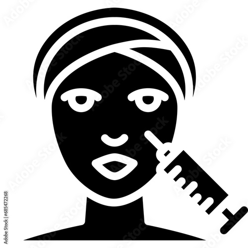Facial fillers icon. Solid design. For presentation, graphic design, mobile application.