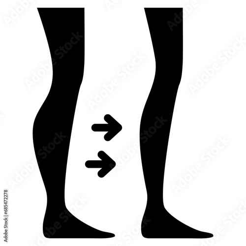 Calf liposuction icon. Solid design. For presentation, graphic design, mobile application.