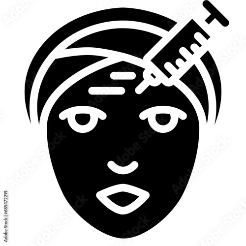 Botox injection icon. Solid design. For presentation, graphic design, mobile application.