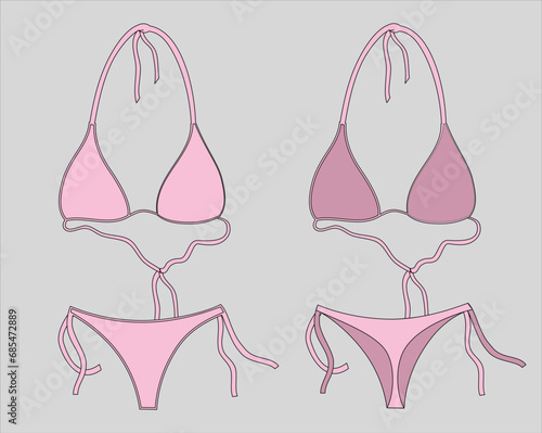 Vector illustration of women's bikini