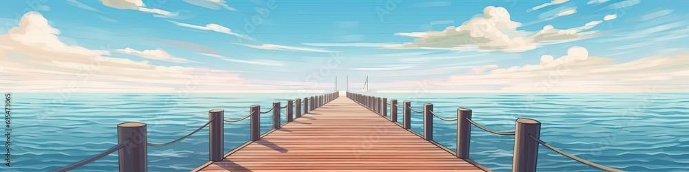 infinite pier at sunset