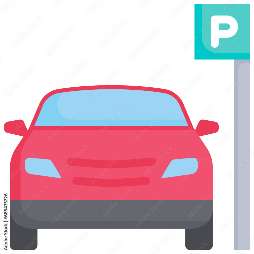 Parking icon. Flat design. For presentation, graphic design, mobile application. Parking icon. Flat design. For presentation, graphic design, mobile application.