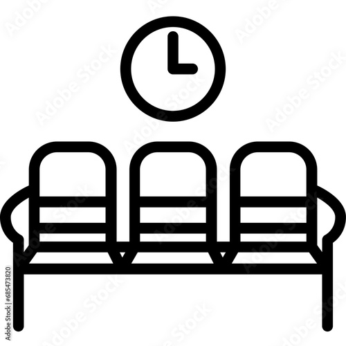 Waiting lounge icon. Outline design. For presentation, graphic design, mobile application.