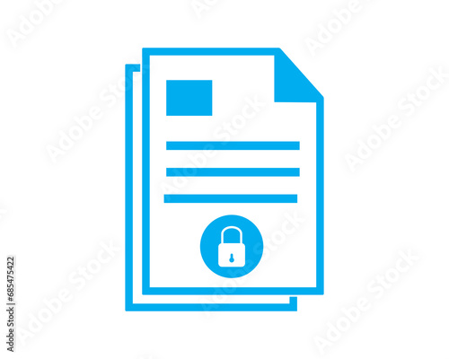 Document with lock pass icon vector symbol illustration