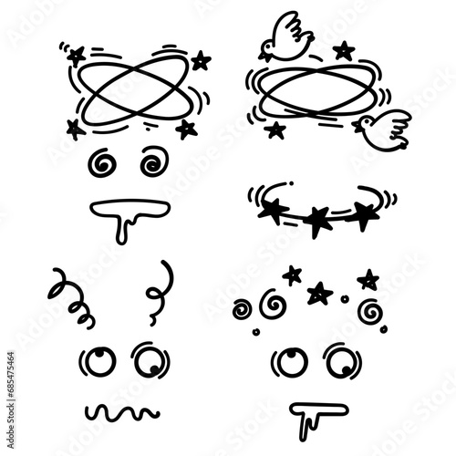 hand drawn doodle dizzy effect cartoon illustration