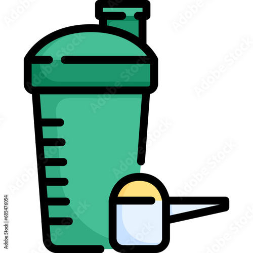 Protein shake icon. Filled outline design. For presentation, graphic design, mobile application.