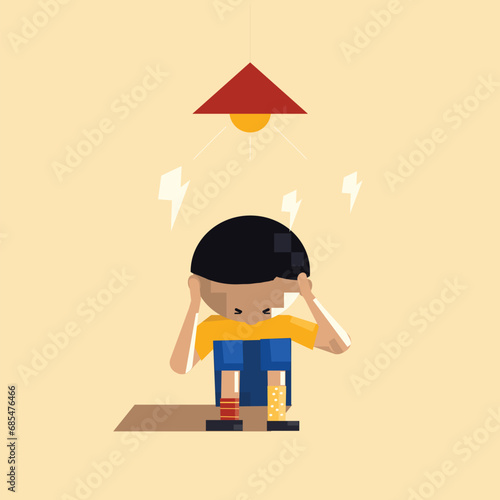 vector illustration of Sensory Sensitivity Issues in Autism Children.Sensory sensitivity in childhood is increased awareness, compared to other people, of information gained from the five senses. 